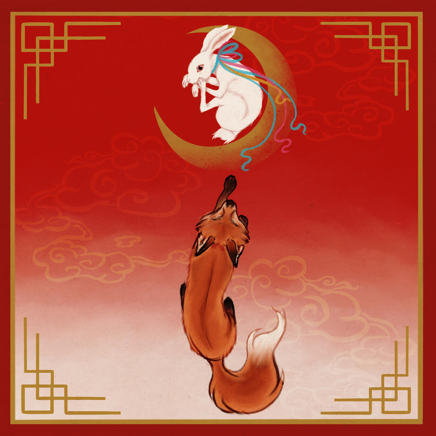 "Chase for the Moon Rabbit" Local Artist Commissioned Album Art